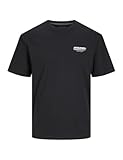 JACK & JONES Jjolive tee SS Crew Neck Camiseta, Negro/Estampado: Jack&Jones, S para Hombre