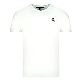 Philipp Plein Camiseta básica de algodón, con logo de pecho, color blanco, UTPV01, Blanco, L