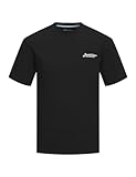 JACK & JONES Jjbeau tee SS Frontprint Crew Neck, Negro, S Hombres