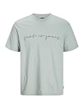 JACK & JONES Jprblacarter SS tee, Aqua Gray, M Hombres