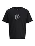 JACK & JONES Jjskully tee SS Crew Neck, Negro, M Hombres