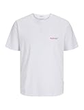 JACK & JONES Jorcanggu Slub Element Back tee SS Cn, Blanco Brillante, M Hombres