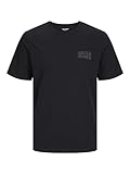 JACK & JONES Jjecorp Logo camiseta SS ONeck Camiseta Cuello Redondo, Negro/Detalles Estampado Pequeño/Negro, XL Hombre