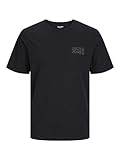 JACK & JONES Jjecorp Logo tee SS O-Neck Noos Camiseta Cuello Redondo, Negro/Detalles: Estampado Pequeño/Negro, XL para Hombre