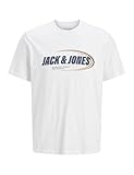 JACK & JONES Jcoray Branding tee SS Crew Neck Fst Camiseta, Blanco, XL para Hombre