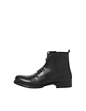 JACK & JONES Jfwshaun Leather Boot Sn, Botines con Cordones Hombre, Antracita, 42 EU