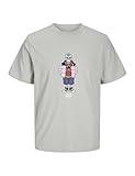 JACK & JONES Joreight Skull tee SS Crew Neck Camiseta, Gris Mineral, S Hombres