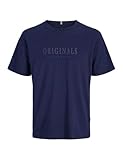 JACK & JONES Male Gedruckt T-Shirt Jorfrederiksberg tee SS Crew Neck Noos, Ocean Cavern, S Hombres