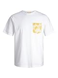 JACK & JONES Joraruba Convo Pocket tee SS Crew Neck Camiseta, Blanco Brillante, XL Hombres
