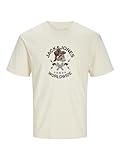 JACK & JONES Jorseven Skull tee SS Crew Neck Sn Camiseta, Crema de Mantequilla, XXL para Hombre