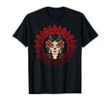 Halloween Día de los Muertos Mandala de Calavera Camiseta