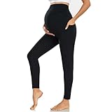 Farrobor Leggins Premama con Bolsillos Ropa Embarazada Mujer Pantalones Premama Cintura Alta Mallas Maternidad Elasticos