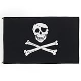 AZ FLAG Bandera Pirata Cabeza DE Muerte 90x60cm - Bandera con Calavera 60 x 90 cm poliéster Ligero