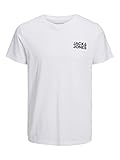 JACK & JONES Jjecorp Logo Tee Ss O-neck Noos Camiseta Cuello Redondo, White Fit:slim/Small Print/Black, M Hombre