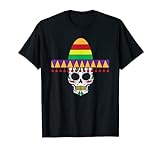 Camiseta de calavera mexicana Sombrero Camiseta