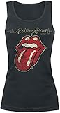 Rolling Stones The Plastered Tongue Mujer Top Negro L 100% algodón Regular