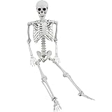 XONOR Esqueleto de Halloween Posable de 5,4 pies/165 cm, esqueleto humano realista, huesos de cuerpo completo con articulaciones móviles para Halloween Props decoración de fiesta espeluznante