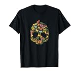 #snirt Calavera en flores mariposa, calavera, esqueleto Camiseta