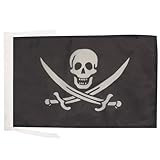 AZ FLAG Bandera Pirata Jack Rackham 45x30cm - BANDERINA con Calavera - Piratas 30 x 45 cm cordeles