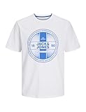 JACK & JONES Jjrio tee SS Crew Neck Camiseta, Blanco, L para Hombre