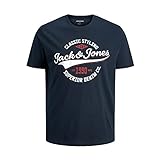 Camiseta JACK&JONES Hombre XXL Azul Marino 12193090 JJELOGO tee SS O-Neck 2 Col AW21 Noos PS