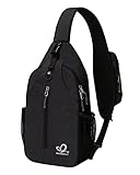 Waterfly Mochila Cruzada Pecho Mochila Bandolera para Ciclismo Senderismo Casual Hombre y Mujer (Negro)