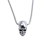 1 Pc Collar De Esqueleto Gótico De Acero Inoxidable Collar Con Colgante De Calavera Collar De Joyas De Anillo Colgante De Calavera De Halloween Encantos Hombre Metal Punk