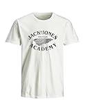JACK & JONES Jprblufreddy SS tee Crew Neck Fst, Blanco, XL Hombres