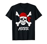 Pirata con huesos cruzados y calavera Camiseta