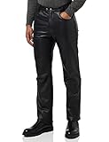 Bikers Gear Australia - Pantalones Vaqueros de Cuero Suave para Hombre, Estilo Rock and Roll, cómodos, Hechos de Cuero de Primera Calidad para un Ajuste cómodo, Color Negro, Talla M