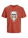 JACK & JONES Male Gedruckt T-Shirt Joranatomy Skull tee SS Crew Neck Sn, Summer Fig, M Hombres