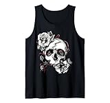 Cráneo y rosas Camiseta sin Mangas