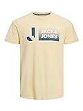 Jack & Jones Jcologan Ss23 Sn-Camiseta de Cuello Redondo, Plátano Pálido, M para Hombre