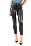 Only Onlemily Hw St Ank Faux Leather Pnt Noos, Pantalón Mujer, Black, L