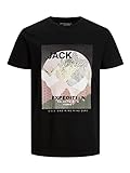 Jack & Jones Jcobooster tee SS Crew Neck Aug 2022 Camiseta, Negro, L para Hombre
