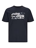 JACK & JONES Jcooutdoor Logo tee SS Crew Neck Sn Camiseta, Azul Marino, M para Hombre