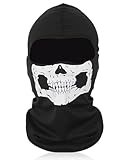 ZEXIJOW Máscara facial completa de Halloween,Pasamontañas de Calavera,Máscara Fantasma y Balaclava,Máscara de Cara Completa,Negro,Talla Única - para Bicicleta,Monopatín,Cosplay,A prueba de viento