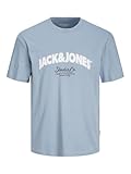 JACK & JONES Jorbronx Arch Big tee SS Crew Neck Camiseta, Mountain Spring, L para Hombre