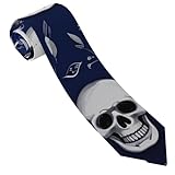 SMAZDFXX Corbatas para hombre con calaveras y huesos azules, jacquard