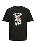 JACK & JONES Joreight Skull tee SS Crew Neck Camiseta, Negro, XS Hombres