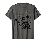 Gato calavera divertida Halloween lindo gato calavera Camiseta