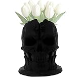 Almacenamiento de brochas de maquillaje, soporte para brochas de maquillaje de calavera de terror, contenedor gótico para papelería, cocina, escuela, estantería, baño, dormitorio, tocador, hogar