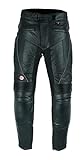 Texpeed Pantalones de moto cuero - Hombre Impermeable Motocicleta de turismo para de con auténtica protección de armadura de motociclista CE (EN 1621-1) Negro - (M Cintura/Pierna Largo)