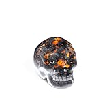 AWNL Adorno de calavera de cristal vikingo, escultura de cabeza con yooperlita