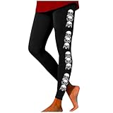 Leggings de calavera para mujer, cintura alta, largos, festivales, sangre, esqueleto, telaraña, estampados, elásticos, opacos, pantalones de yoga, gimnasio, pantalones deportivos, Negro 6, S