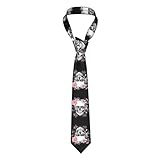 SJOAOAA Corbata para hombre con diseño de ola de océano grande HD, corbata de lazo para formal clásico boda fiesta corbata (143 – 145 cm), Calavera floral., Taille unique