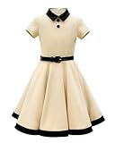 BlackButterfly Niñas 'Lucy' Vestido Clarity Vintage Años 50 (Champán, 7-8 años)
