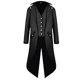 Bichingda Chaqueta steampunk vintage gótica medieval para hombre, abrigo victoriano, uniforme de Halloween