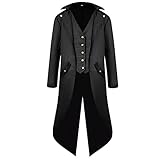 Bichingda Steampunk Vintage Gótico Medieval Tailcoat Chaqueta Victoriana Abrigo Uniforme Halloween Disfraz