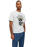 JACK & JONES Jorroxbury tee SS Crew Neck Sn Top, Blanco Brillante, L Hombres